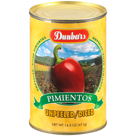 DUNBAR Diced Unpeeled Pimiento, PK24 07084300240001